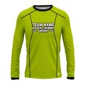 Custom Fully Sublimated Precision Referee Pattern Neon Green Performance Long Sleeves 23674