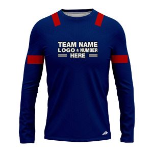 Custom Fully Sublimated Modern Referee Pattern Blue Performance Long Sleeves 23722