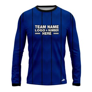 Custom Fully Sublimated Striped Referee Pattern Blue Performance Long Sleeves 23734