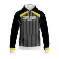 Custom Fully Sublimated Professional Referee Pattern Black Gray Yellow Performance Sports Pullover Hoodie 23746