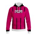 Custom Fully Sublimated Striped Referee Pattern Pink Performance Sports Pullover Hoodie 23754