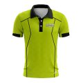 Custom Fully Sublimated Precision Referee Pattern Neon Green Performance Polo Shirt 23767