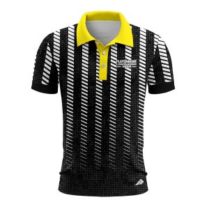 Custom Fully Sublimated Elite Referee Pattern Black Performance Polo Shirt 23781