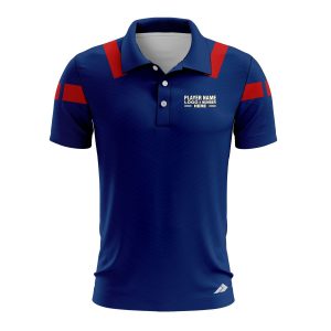 Custom Fully Sublimated Modern Referee Pattern Blue Performance Polo Shirt 23795