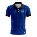 Custom Fully Sublimated Striped Referee Pattern Blue Performance Polo Shirt 23802