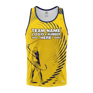 Custom Fully Sublimated Dynamic Golf Pattern Yellow Blue Performance Tank Top 23865