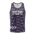 Custom Fully Sublimated Vibrant Golf Pattern Purple Performance Tank Top 23889