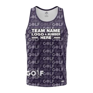 Custom Fully Sublimated Vibrant Golf Pattern Purple Performance Tank Top 23889
