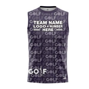 Custom Fully Sublimated Vibrant Golf Pattern Purple Performance Sleeveless 23921