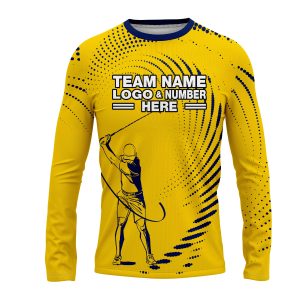 Custom Fully Sublimated Dynamic Golf Pattern Yellow Blue Performance Long Sleeves 23929