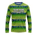 Custom Fully Sublimated Balls Dynamic Golf Pattern Green Blue Performance Long Sleeves 23965