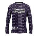 Custom Fully Sublimated Vibrant Golf Pattern Purple Performance Long Sleeves 24001