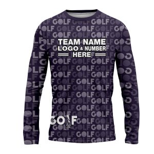 Custom Fully Sublimated Vibrant Golf Pattern Purple Performance Long Sleeves 24001