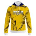 Custom Fully Sublimated Dynamic Golf Pattern Yellow Blue Performance Sports Pullover Hoodie 24025