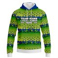Custom Fully Sublimated Balls Dynamic Golf Pattern Green Blue Performance Sports Pullover Hoodie 24031