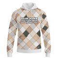 Custom Fully Sublimated Luxe Golf Pattern Faded Performance Sports Pullover Hoodie 24033