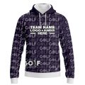Custom Fully Sublimated Vibrant Golf Pattern Purple Performance Sports Pullover Hoodie 24037