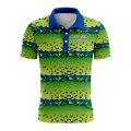 Custom Fully Sublimated Balls Dynamic Golf Pattern Green Blue Performance Polo Shirt 24062