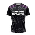 Custom Fully Sublimated Dots Pattern Black Purple Performance Soccer Uniform Jersey 24145