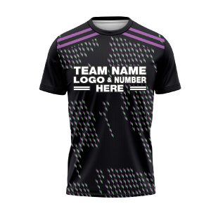 Custom Fully Sublimated Dots Pattern Black Purple Performance Soccer Uniform Jersey 24145