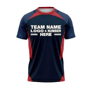 Custom Fully Sublimated Original Pattern Navy Blue Red Performance Soccer Uniform Jersey 24193