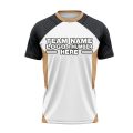 Custom Fully Sublimated Penguin Pattern White Black Gold Performance Soccer Uniform Jersey 24257