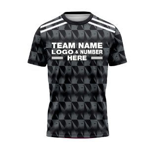 Custom Fully Sublimated Modern Pattern Black Gray Performance Soccer Uniform Jersey 24281