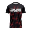 Custom Fully Sublimated Fire Pattern Black Red Performance Soccer Uniform Jersey 24289