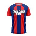 Custom Fully Sublimated Stripes Pattern Blue Red Performance Soccer Uniform Jersey 24329