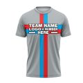 Custom Fully Sublimated Cross Pattern Gray SkyBlue Red Performance Soccer Uniform Jersey 24337