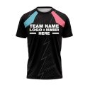 Custom Fully Sublimated Super Flash Pattern Black Teal Pink Performance Soccer Uniform Jersey 24385
