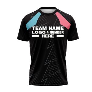 Custom Fully Sublimated Super Flash Pattern Black Teal Pink Performance Soccer Uniform Jersey 24385