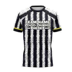 Custom Fully Sublimated Panda Pattern Black White Yellow Performance Soccer Uniform Jersey 24401
