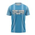 Custom Fully Sublimated Ocean Pattern SkyBlue White Performance Soccer Uniform Jersey 24425