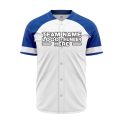 Custom Fully Sublimated Radiant Two Pattern White Blue Performance Baseball Softball Full Buttons Jersey 24441