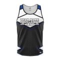 Custom Fully Sublimated BMX Modern Pattern Black White Blue Performance Tank Top 24477