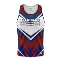 Custom Fully Sublimated BMX Extreme Pattern Black White Blue Red Performance Tank Top 24481