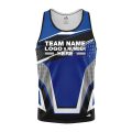Custom Fully Sublimated BMX Freestyle Pattern Blue Black White Performance Tank Top 24501