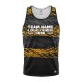 Custom Fully Sublimated BMX Abstract Pattern Black Yellow Performance Tank Top 24505