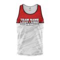 Custom Fully Sublimated PowerPace Pattern Red White Performance Tank Top 24513