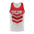 Custom Fully Sublimated BMX Ramp Pattern Red White Performance Tank Top 24525