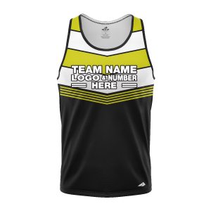 Custom Fully Sublimated Chest Stripes Pattern Black Green White Performance Tank Top 24533