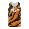 Custom Fully Sublimated Firebird Pattern Black Orange Performance Tank Top 24557