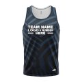 Custom Fully Sublimated Cross Stripes Pattern Dark Blue Performance Tank Top 24561