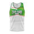Custom Fully Sublimated Red Line Pattern Green White Performance Tank Top 24617