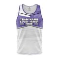 Custom Fully Sublimated Black Line Pattern Berry White Performance Tank Top 24629