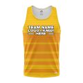 Custom Fully Sublimated Horizontal Stripes Pattern Yellow Performance Tank Top 24633