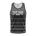 Custom Fully Sublimated Horizontal Stripes Pattern Dark Performance Tank Top 24637