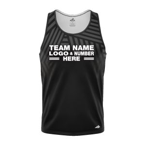 Custom Fully Sublimated Intersecting Pattern Black Performance Tank Top 24645