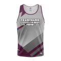 Custom Fully Sublimated Modern Pattern Violet Gray Performance Tank Top 24657